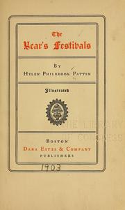 Cover of: The year's festivals by Helen Philbrook Patten