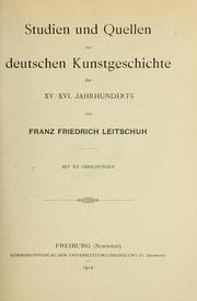 Cover of: Studien und quellen zur deutschen Kunstgeschichte des XV.-XVI. jahrhunderts