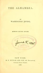 Cover of: The Alhambra. by Washington Irving, Elizabeth Robins Pennell, Joseph Joseph Pennell, André Belamich, Ediciones Edilux s.l., Brower Josephine V, Washington Irving