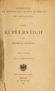 Cover of: Der Kupferstich by Lippmann, Friedrich