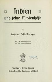 Cover of: Indien und seine Fürstenhöfe