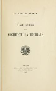 Cover of: Saggio storico della architettura teatrale