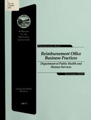 Cover of: Reimbursement Office business practices, Department of Public Health and Human Services: performance audit