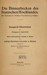 Cover of: Die Binnenbecken des Iranischen Hochlandes