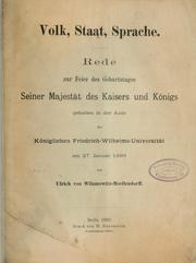 Cover of: Volk, Staat, Sprache