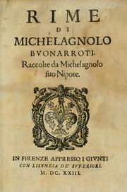 Cover of: Rime di Michelagnolo Buonarroti by Michelangelo Buonarroti