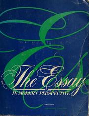 Cover of: The essay in modern perspective | Ray Frazer