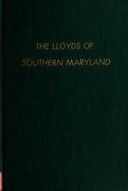 Cover of: The Lloyds of Southern Maryland