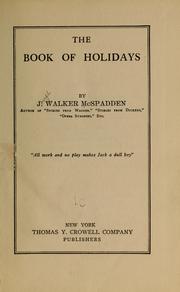Cover of: The book of holidays