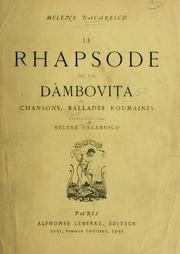 Le Rhapsode de la Dàmbovita by Elena Văcărescu