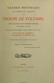 Cover of: Galerie historique des comédiens françois de la troupe de Voltaire