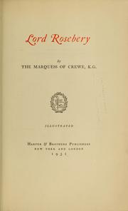 Cover of: Lord Rosebery