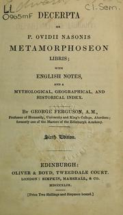 Cover of: Decerpta ex Metamorphoseon libris by Ovid