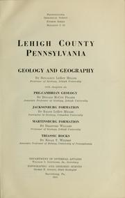 Cover of: Lehigh county, Pennsylvania by Benjamin L. Miller