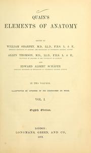 Cover of: Quain's Elements of anatomy