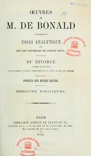 Cover of: Œuvres de m. de Bonald by Louis Gabriel Ambroise de Bonald