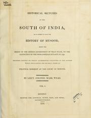 Historical sketches of the south of India by Mark Wilks