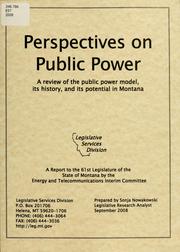 Cover of: Perspectives on public power | Sonja Nowakowski