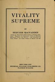 Cover of: Vitality supreme
