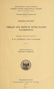 Cover of: Profile surveys in Chelan and Methow River basins, Washington