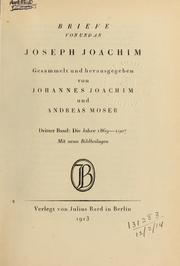 Cover of: Briefe von und an Joseph Joachim by Joachim, Joseph