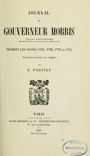 Cover of: Journal de Gouverneur Morris by Morris, Gouverneur