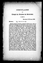 Cover of: Circulaire au clergé du diocèse de Montréal
