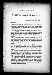 Cover of: Circulaire au clergé du diocèse de Montréal