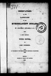 Cover of: Observations on the language of the Muhhekaneew Indians