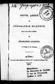 Cover of: Nouvel abrégé de géographie moderne: suivi d'un petit abrégé de géographie ancienne à l'usage de la jeunesse