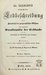 Cover of: A. Balbi's allgemeine Erdbeschreibung by Adriano Balbi