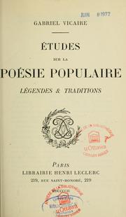 Cover of: Etudes sur la poésie populaire by Marius Tapora, Marius Tapora