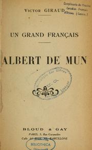 Cover of: Un grand français: Albert de Mun