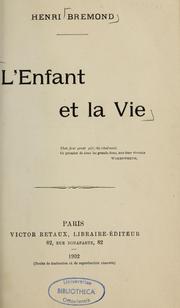 Cover of: L'enfant et la vie