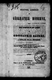 Cover of: Nouvel abrégé de géographie moderne: suivi d'un appendice, et d'un abrégé de géographie sacrée, à l'usage de la jeunesse