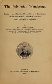 Cover of: The Polynesian wanderings by William Churchill