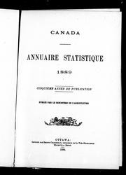 Cover of: Annuaire statistique 1889 by Canada. Ministère de l'agriculture