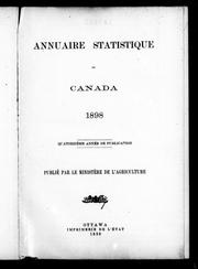 Cover of: Annuaire statistique du Canada 1898 by Canada. Ministère de l'agriculture