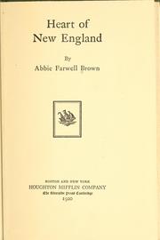 Cover of: Heart of New England by Abbie Farwell Brown
