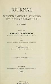 Cover of: Journal d'événements divers et remarquables (1767-1797)