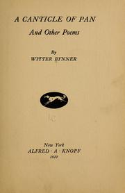 Cover of: A canticle of pan by Witter Bynner