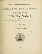Cover of: Index of economic material in documents of the states of the United States: prepared for the Department of Economics and Sociology of the Carnegie Institution of Washington