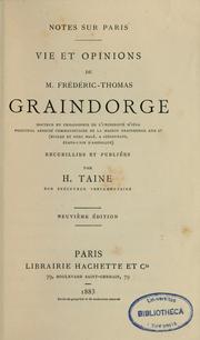 Cover of: Notes sur Paris, vie et opinions de M. Frédéric-Thomas Graindorge ...