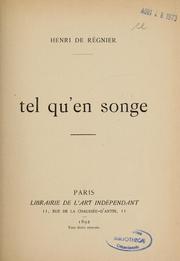Cover of: Tel qu'en songe by Henri de Régnier