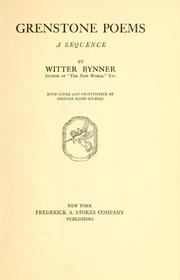 Cover of: Grenstone poems by Witter Bynner