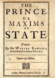 Cover of: The prince: or maxims of state