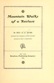 Cover of: Mountain walks of a recluse