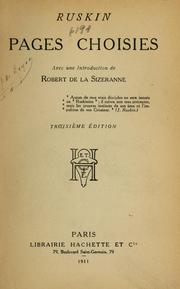 Cover of: Pages choisies by John Ruskin