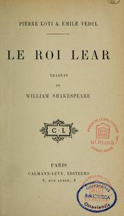 Cover of: Le roi Lear by William Shakespeare
