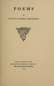 Cover of: Poems by Arensberg, Walter